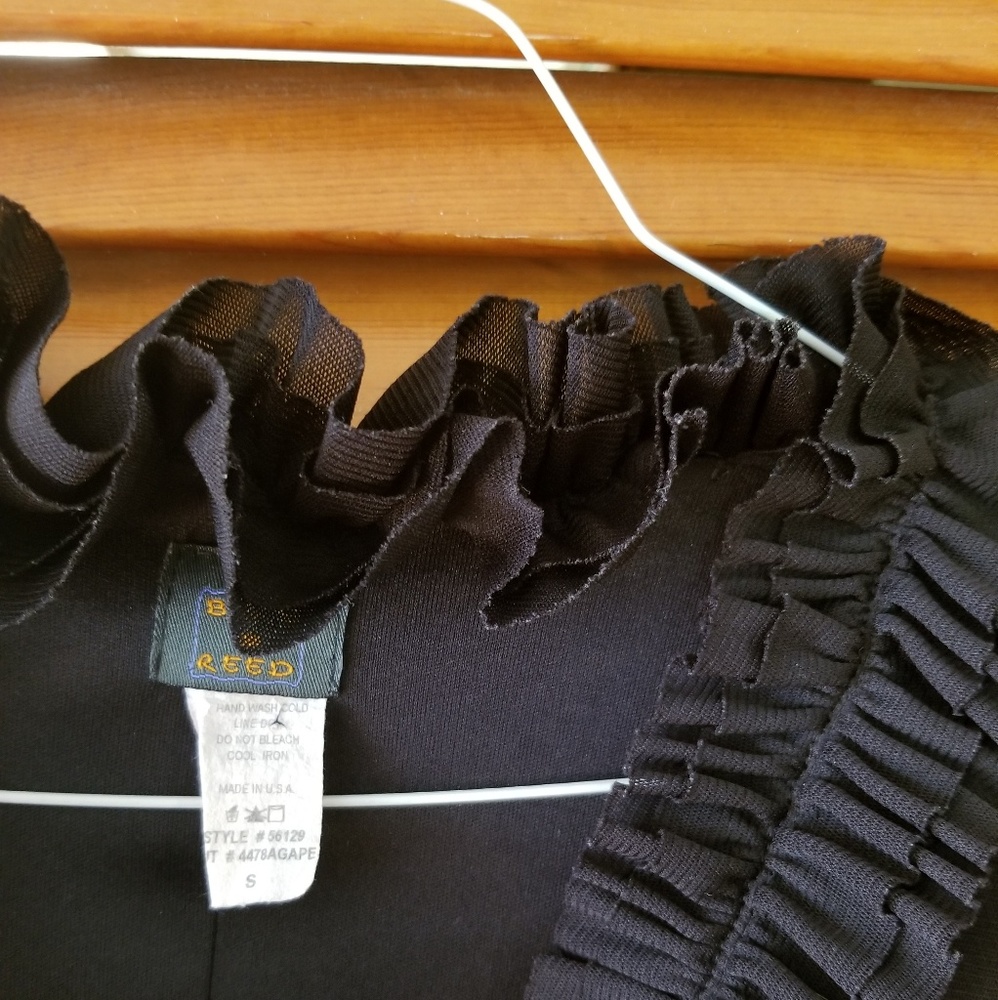 Blu Reed Black Ruffle Dress - Size Small - Picture 4 of 6